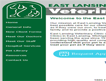 Tablet Screenshot of eastlansingvetclinic.com